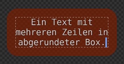 Textbox says: &quot;A text with several lines in a rounded box.&quot;