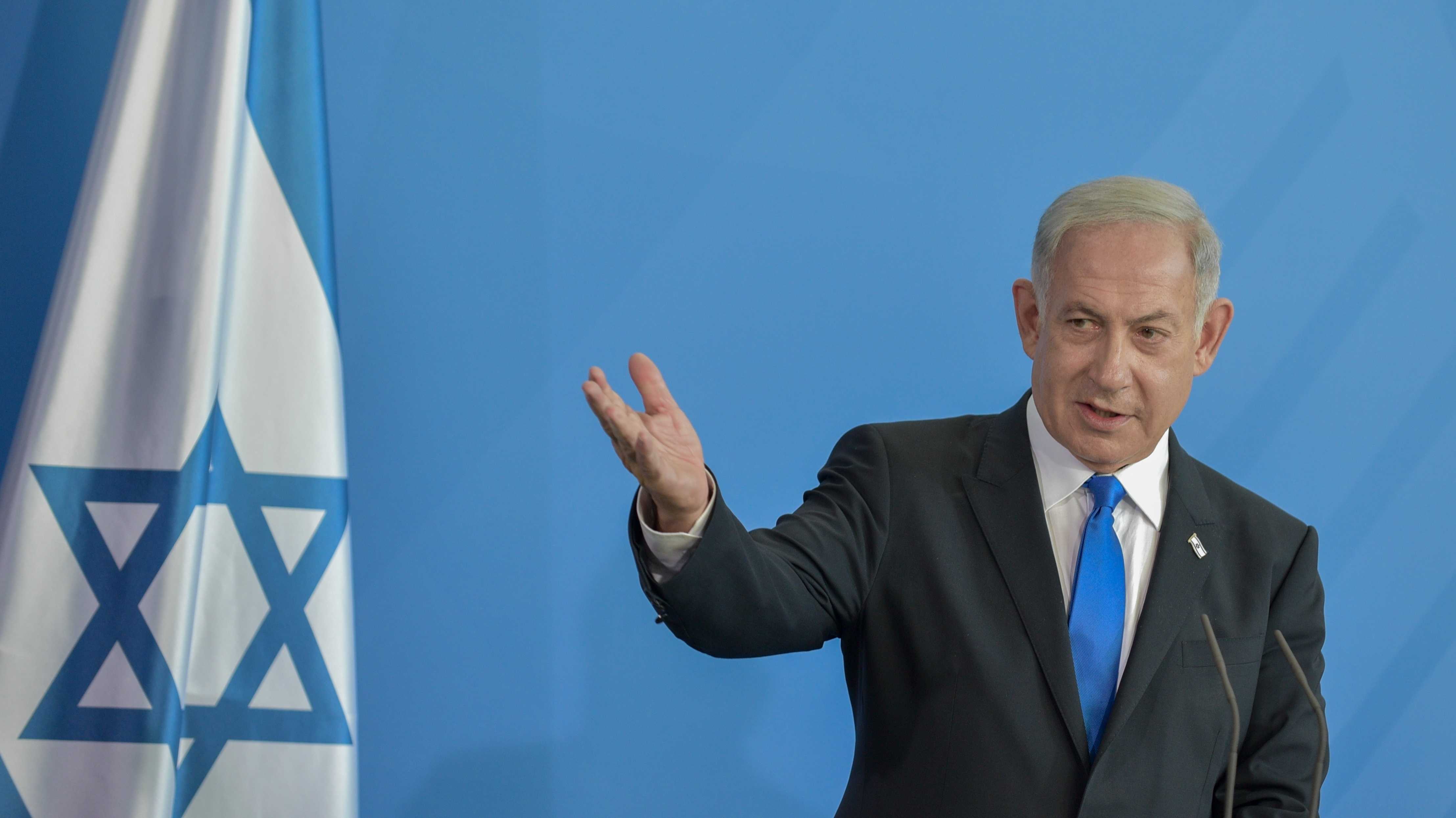 Der israelische Ministerpräsident Benjamin Netanjahu bei einem Treffen in Berlin