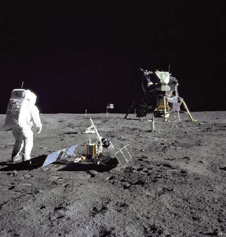Buzz Aldrin auf dem Mond.