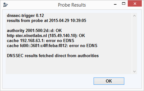 DNSSEC-Trigger sucht bei Netzwerkänderungen automatisch einen neuen DNS-Server, der DNSSEC unterstützt. Ob das geklappt hat, verrrät unter Windows ein Rechtsklick auf das Tray-Symbol.
