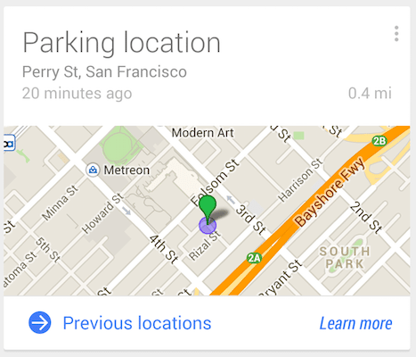 Ein blauer Kreis markiert den ungefähren Standort des geparkten Autos.