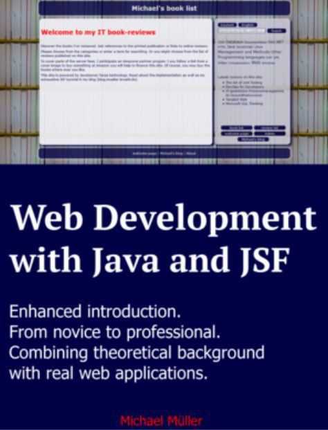 Das Buch wird als &quot;Journey through Java EE Technologies whilst developing Web Applications with JavaServer Faces&quot; beworben.