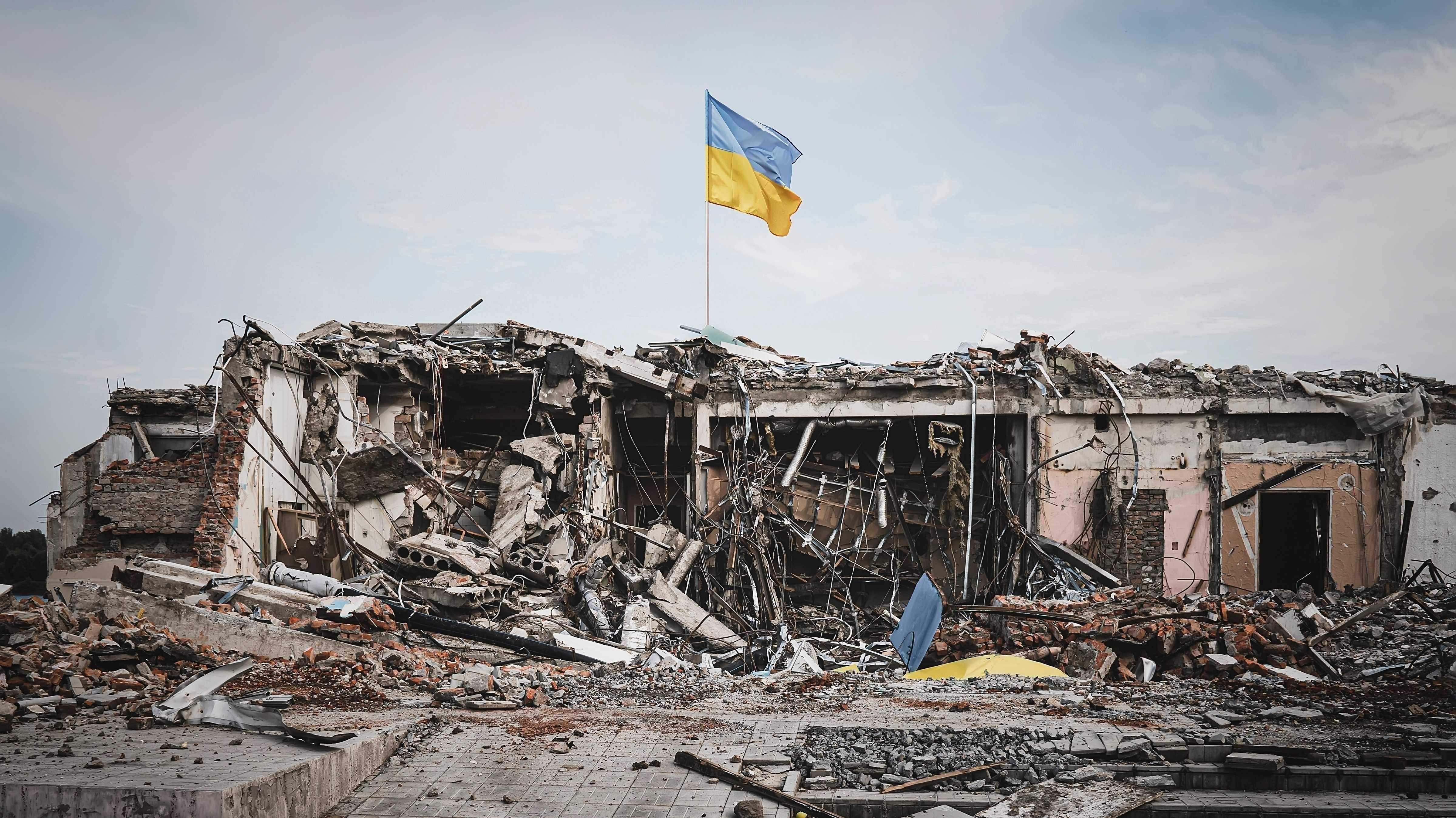 Illustration der Zerstörung nach dem Krieg in der Ukraine