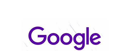 Violetter Schriftzug &quot;Google&quot; mit violettem Regen