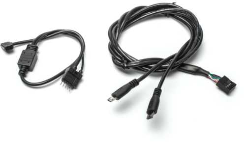 Kurze Adapterkabel (links) verbinden RGB-LED-Strips mit Mainboard-Pfostensteckern; das rechte passt auf 9-polige USB-2.0-Stiftleisten und ist für RGB-LED-Controller gedacht.