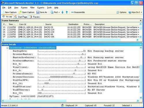 Microsofts kostenloser Network Monitor dekodiert die Details des Browser-Protokolls.