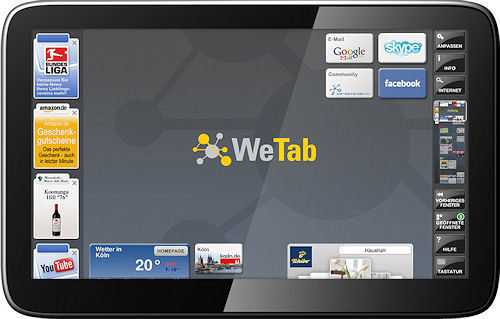 Kleine Firmen, großes Display: Neofonie und 4tiitoo heißen die beiden treibenden Kräfte hinter dem WeTab, einem 11,6-Zoll-Tablet mit selbstentwickelter Oberfläche und dem Mobil-Linux MeeGo als Basis.