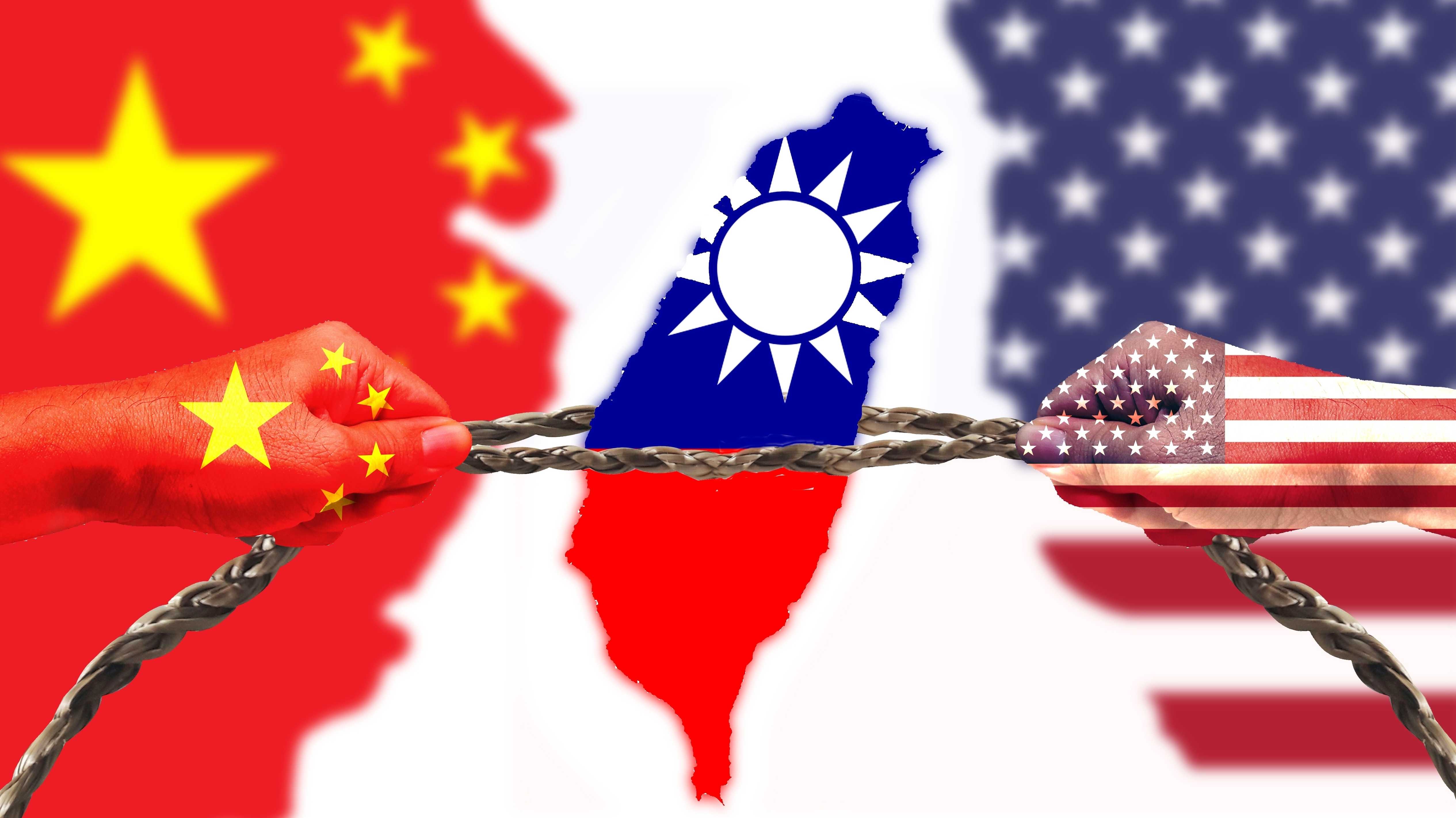 Symbolische Darstellung des geopolitischen Tauziehens um Taiwan