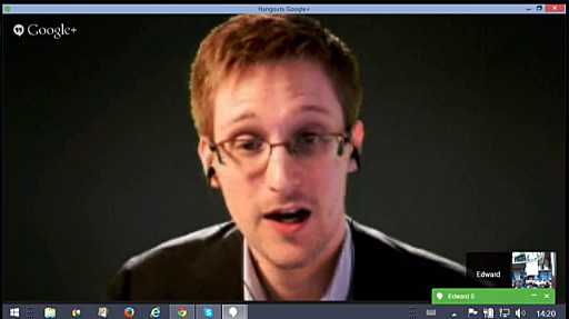 Edward Snowden war per Google Hangout zugeschaltet