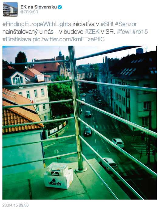 Screenshots eines Tweets mit einem Bild der EU-Vertretung in Bratislava