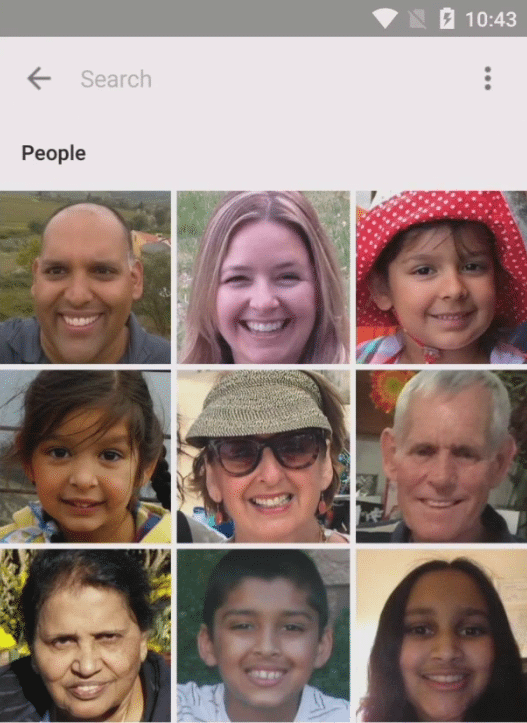 Die Photos-App erkennt Gesichter und gruppiert alle Bilder einer Person.