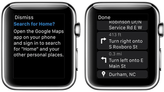Google Maps kommt auf die Apple Watch - ein bisschen