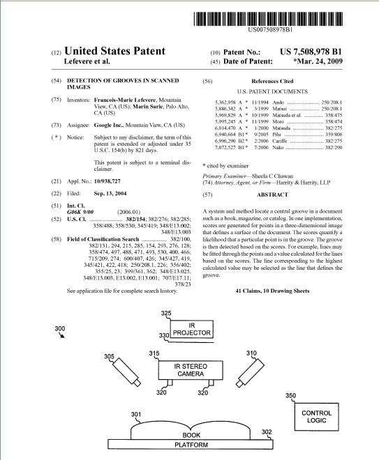Googles Book-Scanning-Patent