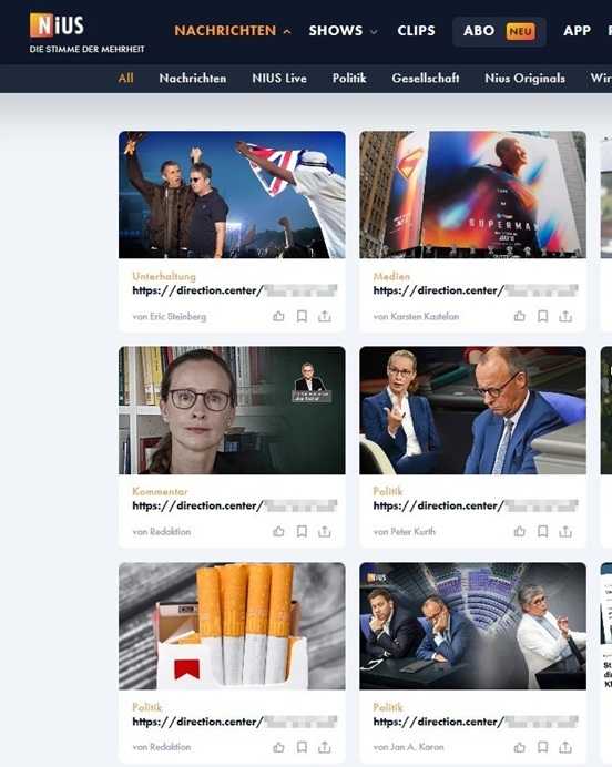Defacement der nius.de-Webseite