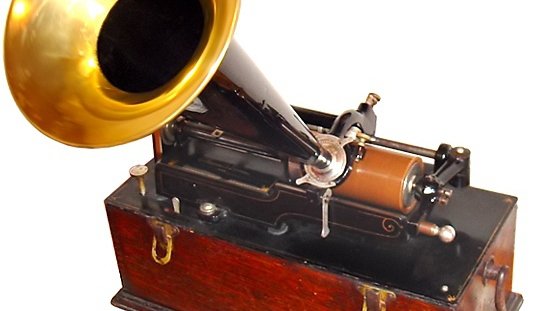 Edison-Phonograph mit Wachswalze