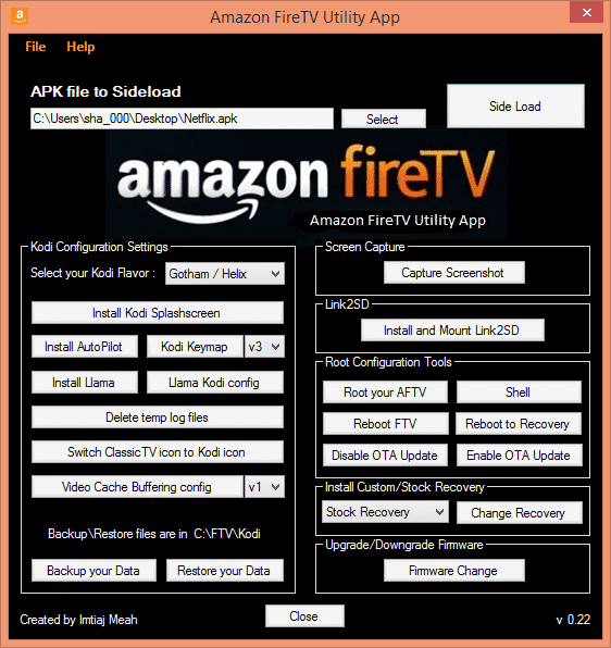 Mit dem kostenlosen Amazon Fire TV Utility lassen sich mit wenigen Klicks Android-APKs am Amazon Appstore vorbei auf der Streaming-Box installieren.