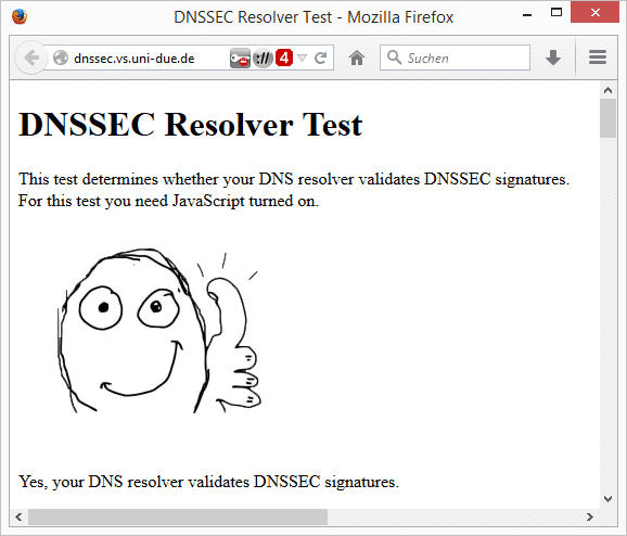 DNSSEC-Test der Uni Duisburg-Essen