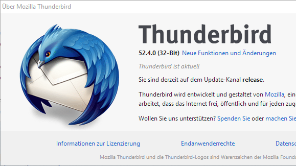 Kritische Sicherheitslücke in Thunderbird 52.4 geschlossen