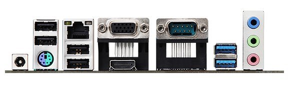 Das Asrock N100DC-ITX hat einen VGA-Ausgang, PS/2- und RS-232-Ports.