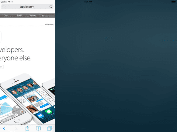 Apples Arbeit an einem Split-Screen-Modus ist in iOS 8 bereits zu sehen