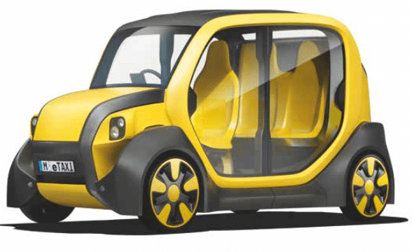 Ein im Projekt &quot;Adaptive City Mobility&quot; konzipiertes Leichtfahrzeug für den Einsatz als eTaxi.