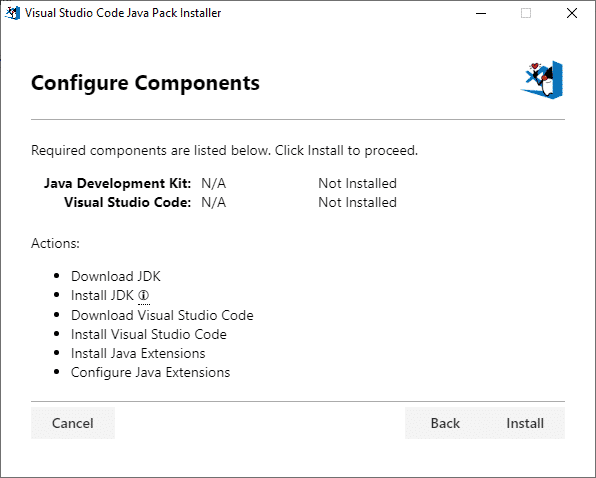 Die Konfiguration der Komponenten mit dem Java-Installationsprogramm
