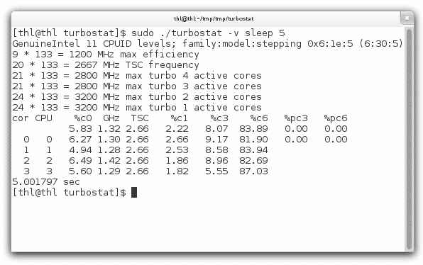 Turbostat wurde bei Linux 3.6 von Grund auf überarbeitet.