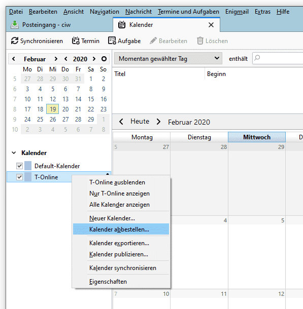Ein Online-Kalender lässt sich in Lightning nur abbestellen, wenn danach ­mindestens ein anderer – auch lokaler – ­Kalender übrig bleibt.