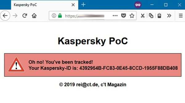 The data leak allowed websites to unnoticeably read the individual ID of Kaspersky users. This made extensive tracking possible - even in incognito mode.
