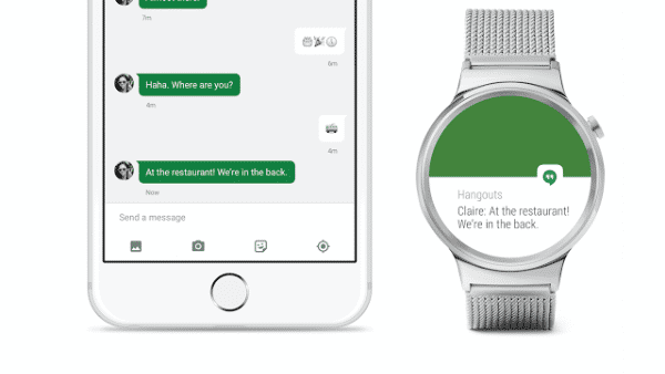 Android-Wear-Uhr am iPhone
