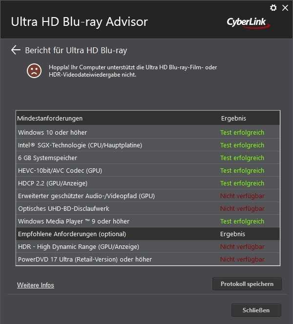 Cyberlink Ultra HD Blu ray Advisor