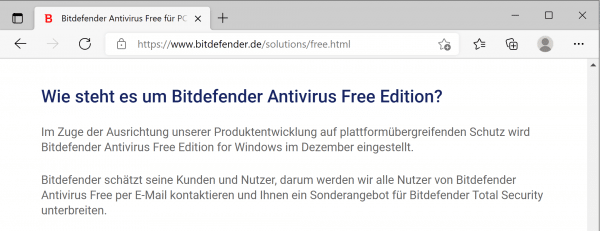 Bitdefender schickt kostenlosen Virenschutz aufs Altenteil ...