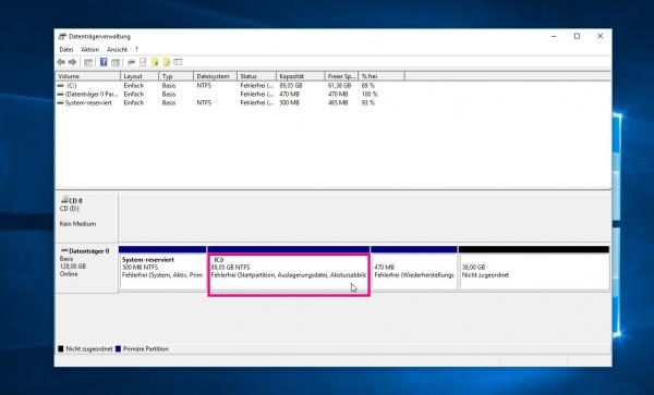 Windows: Festplatte partitionieren