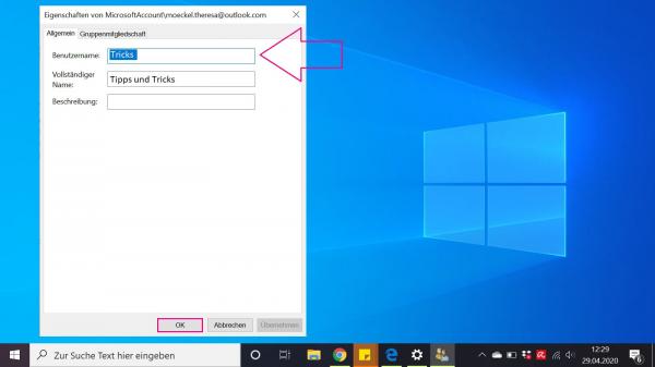 Ändern windows 10 benutzernamen Windows 10: