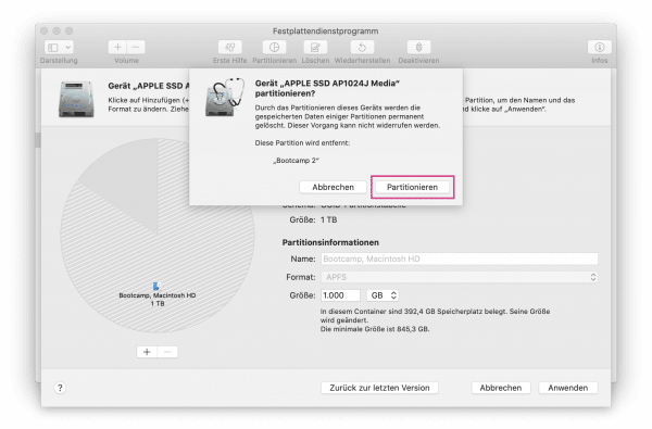 Mac-Festplatte partitionieren - so funktioniert's