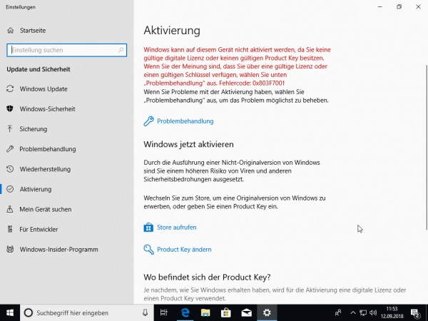Umgehen registry windows 10 aktivierung Windows 10