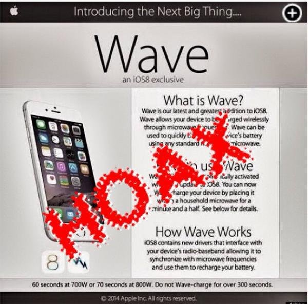 Achtung #hoax: &quot;Wave&quot; für iOS 8 gibt's natürlich nicht.