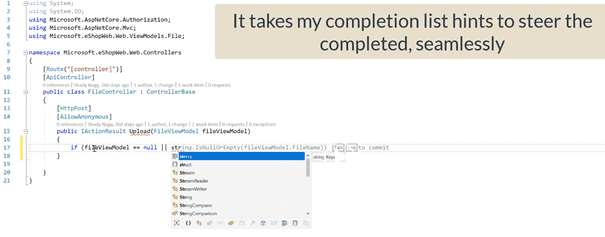 Befehlsvorschläge in Visual Studio 2022 (Quelle: Microsoft)