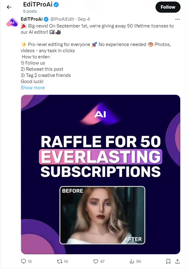 Werbepost in sozialen Medien