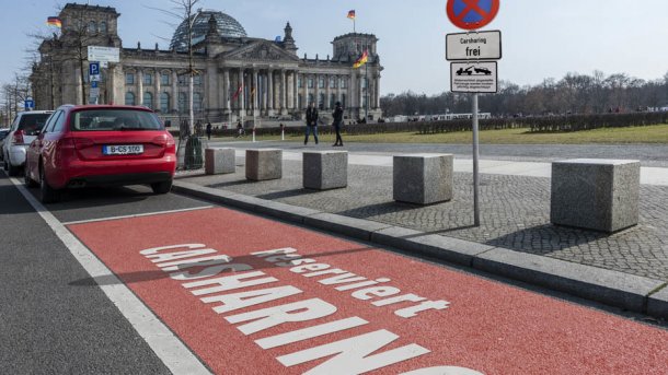 Carsharing Parkplatz vor dem Reichstag
