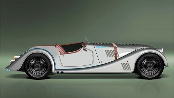 Der Fahrer des Morgan Plus 8 Speedster wird von der Minimal-Scheibe nur rudimentär geschützt.