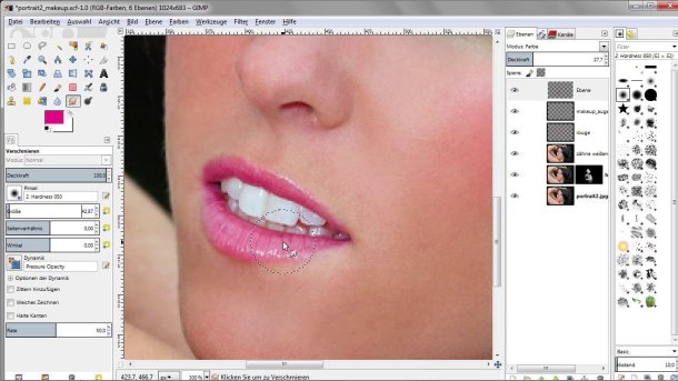 Porträt-Retusche mit Gimp: Falten abschwächen