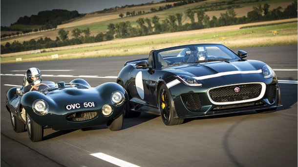 Zwischen ihnen liegen 60 Jahre und 720 Kilogramm: Jaguar D-Type und der neue F-Type Project 7