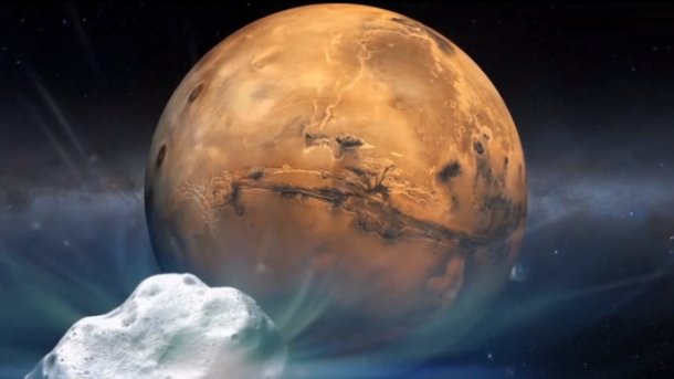 Flüchtige Begegnung: Komet rast knapp am Mars vorbei