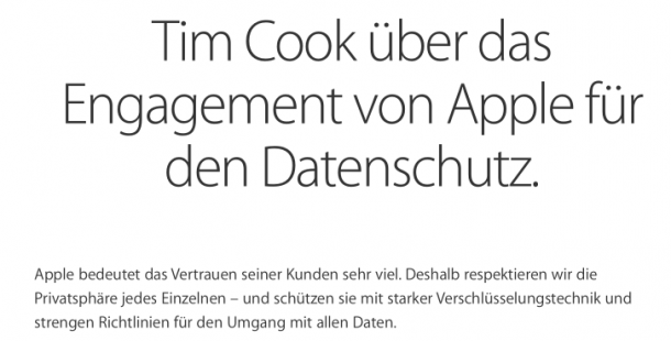 Tim Cook wirbt für Datenschutz – jetzt auch in Deutsch