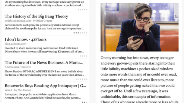 Instapaper mit Abgleich zwischen Geräten