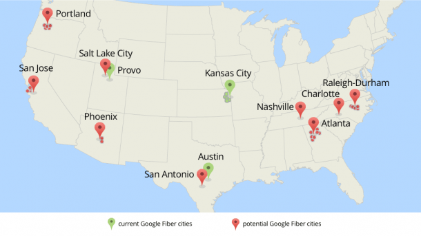Google Fiber Landkarte