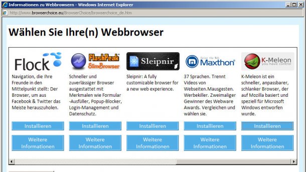 Microsoft schafft Web-Browserauswahl in Windows wieder ab